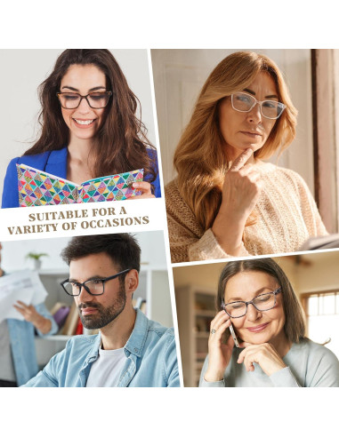 Gafas de Lectura Przene 4 Paquetes Anti Luz Azul 3.5x