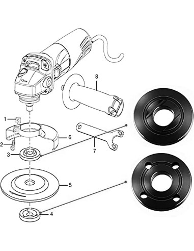 Kit de Llave y Tuercas para Amoladora Angular RRKJYXGC