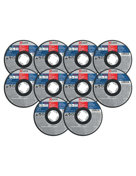 Ruedas de Corte Bosch X-Lock 4.5" Metal Acero Inoxidable - 10 Pzas