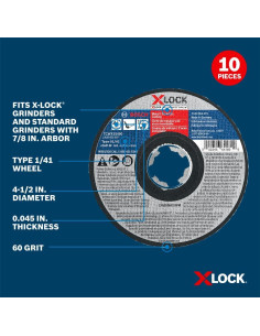 Ruedas de Corte Bosch X-Lock 4.5" Metal Acero Inoxidable - 10 Pzas 2