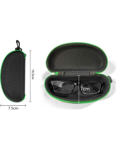 Paquete de 3 estuches verdes para gafas con gancho 2
