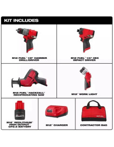 Kit Combo 4 Herramientas Inalámbricas M12 Milwaukee 2