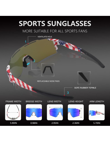 Gafas de sol OULAIQI para ciclismo con lentes intercambiables
