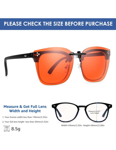 Paquete de 2 Gafas Clip-On DreamCalf para Bloquear Luz Azul