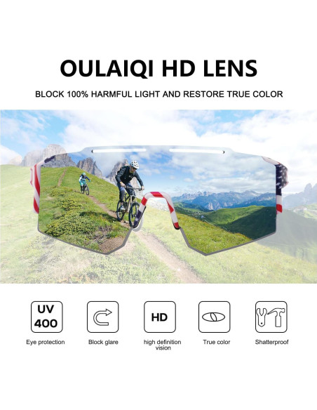 Gafas de sol OULAIQI para ciclismo con lentes intercambiables