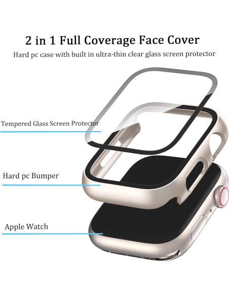 Funda Protectora Dura HAANILKYI para Apple Watch 41mm 6 Pack