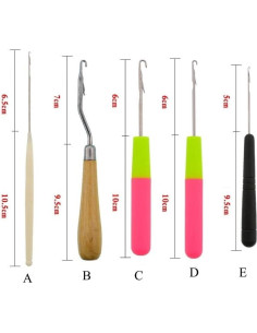 Herramienta de Gancho para Extensiones de Cabello - 5 Piezas 2