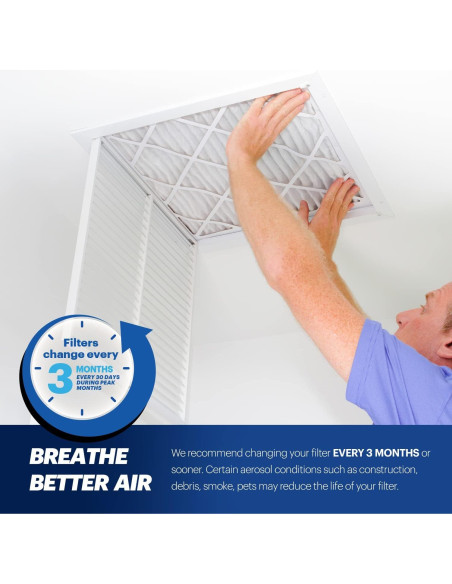 Filtro de Aire BNX MERV 13 10x10x1 (Paquete de 6) HECHO EN EE. UU.
