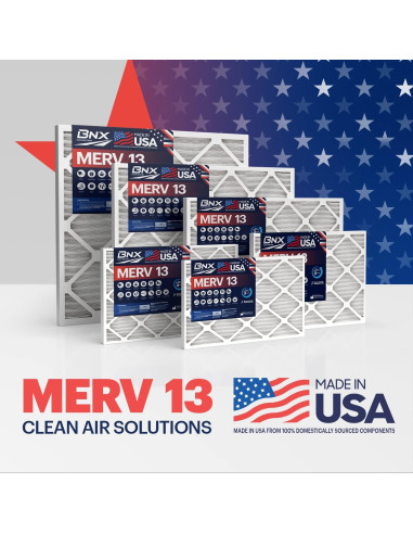 Filtro de Aire BNX MERV 13 10x10x1 (Paquete de 6) HECHO EN EE. UU.