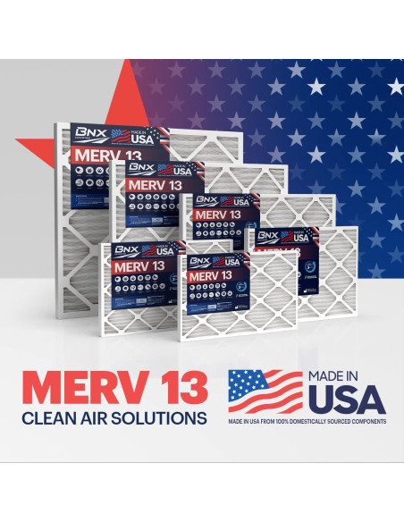 Filtro de Aire BNX MERV 13 10x10x1 (Paquete de 6) HECHO EN EE. UU.