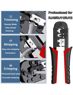 Crimpadora RJ45 LEATBUY-TECH Kit Completo para Redes CAT5 CAT6 2
