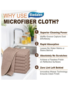 Paño de Microfibra Ekedalen Waffle 30x30 cm Paquete de 6 2