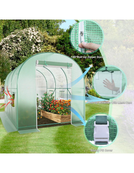 Invernadero TANGJEAMER 3.05x2.13x2.13m Resistente con Ventilación