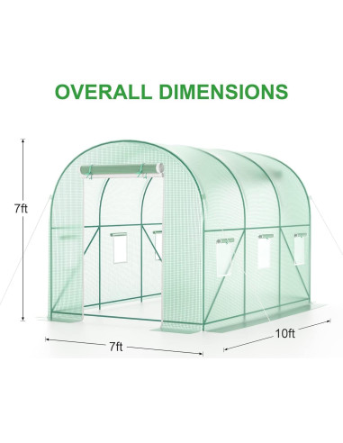 Invernadero TANGJEAMER 3.05x2.13x2.13m Resistente con Ventilación
