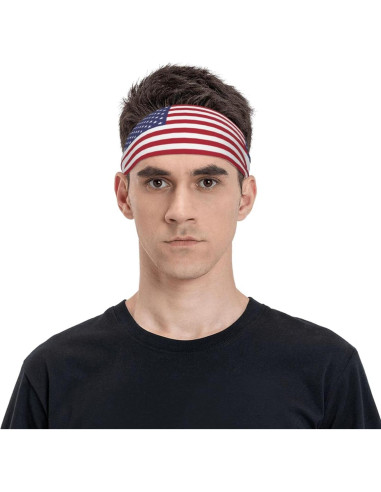 Banda deportiva antideslizante KVBLCEW unisex - diseño bandera
