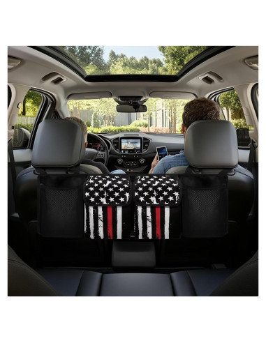 Organizador de Maletero de Coche Qiyupavto Bandera Americana Negra