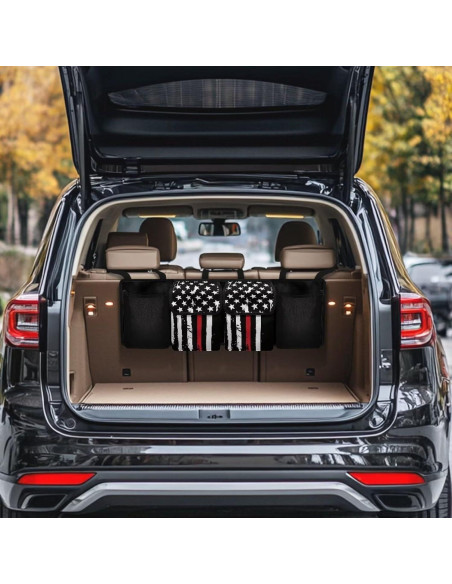 Organizador de Maletero de Coche Qiyupavto Bandera Americana Negra