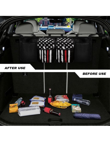 Organizador de Maletero de Coche Qiyupavto Bandera Americana Negra