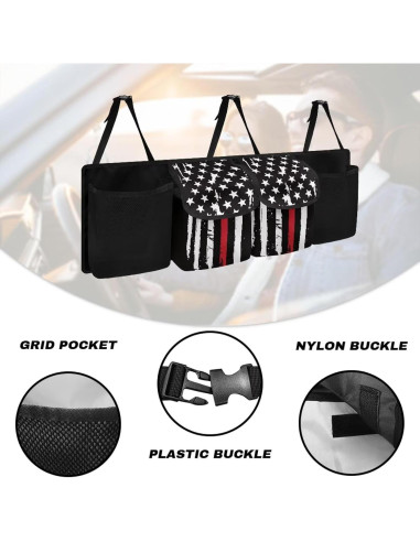 Organizador de Maletero de Coche Qiyupavto Bandera Americana Negra