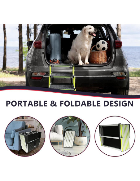 Rampas PLEGABLES para Perros PENSUN 6 Pasos Antideslizante
