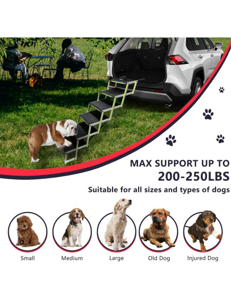 Rampas PLEGABLES para Perros PENSUN 6 Pasos Antideslizante