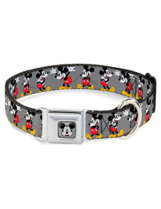 Collar de Perro Buckle-Down Mickey Mouse Gris 3.81 cm Ancho