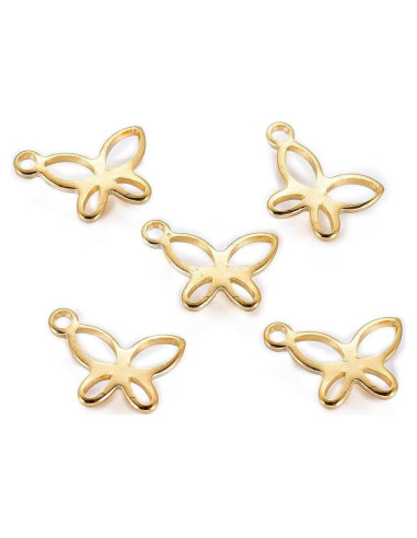 200 Encantos Colgantes de Acero Inoxidable Beadthoven Mariposa