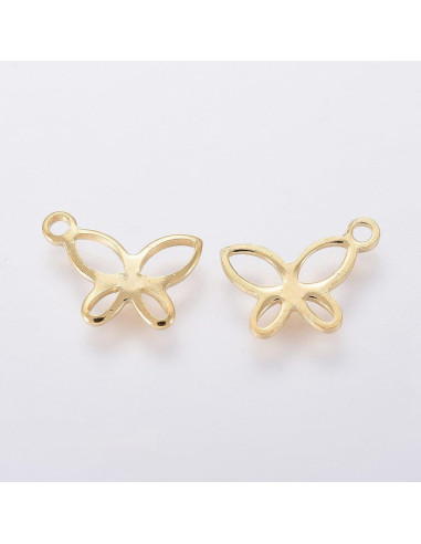 200 Encantos Colgantes de Acero Inoxidable Beadthoven Mariposa