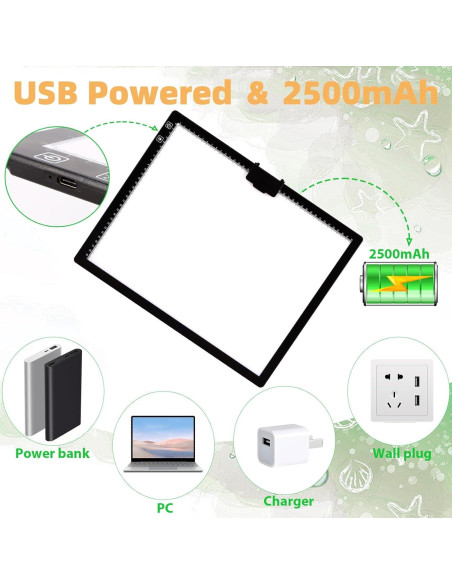 Tableta de Luz A3 HIUKCOLED Recargable con Soporte Plegable