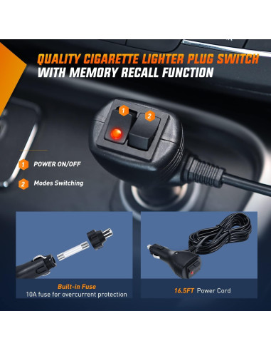 Barra de Luz Estroboscópica Nilight 35" LED 32W 21 Patrones