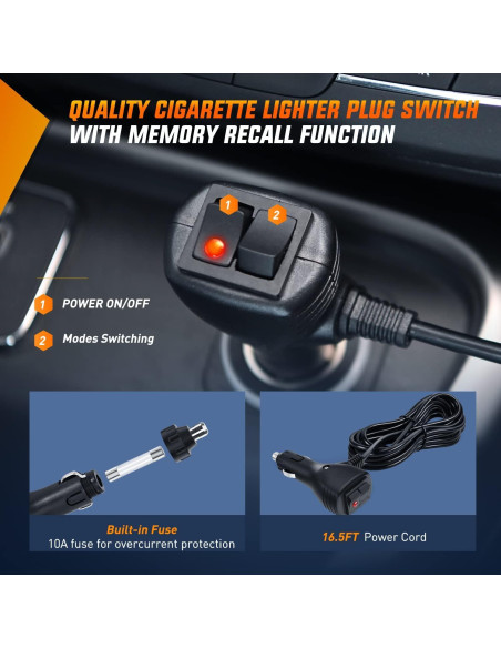 Barra de Luz Estroboscópica Nilight 35" LED 32W 21 Patrones