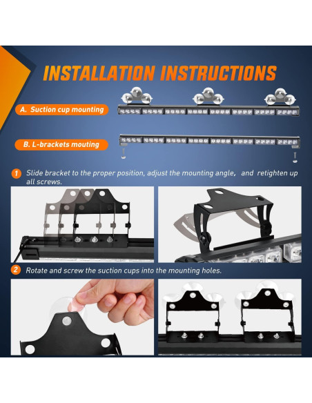 Barra de Luz Estroboscópica Nilight 35" LED 32W 21 Patrones