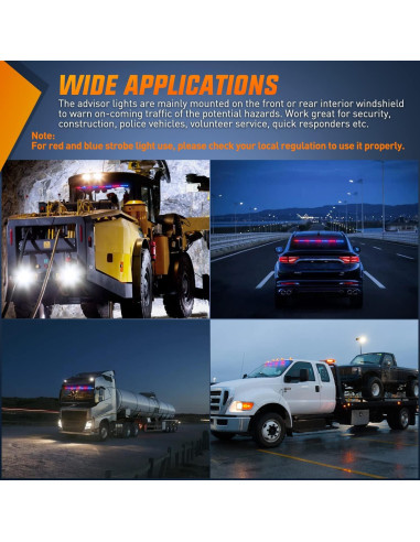 Barra de Luz Estroboscópica Nilight 35" LED 32W 21 Patrones