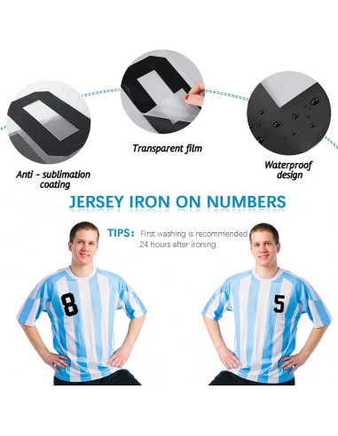 Zonon 22 Piezas Números Transferibles para Camisetas 7.62 cm