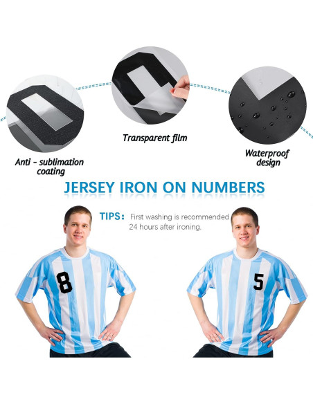 Zonon 22 Piezas Números Transferibles para Camisetas 7.62 cm