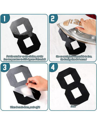 Zonon 22 Piezas Números Transferibles para Camisetas 7.62 cm