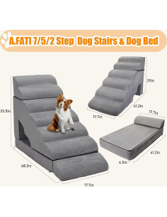 Escalera para Perros A.FATI 7 Niveles Antideslizante 86.4 cm 2