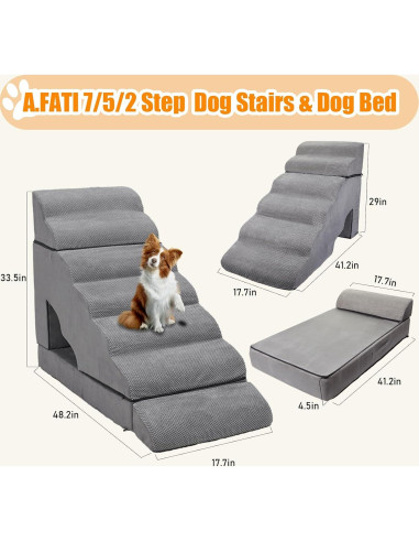 Escalera para Perros A.FATI 7 Niveles Antideslizante 86.4 cm