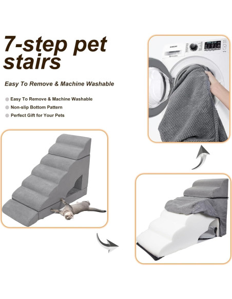 Escalera para Perros A.FATI 7 Niveles Antideslizante 86.4 cm