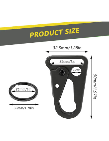 8 Clips de Llavero Tácticos LUYADIN de Metal Resistente 50mm