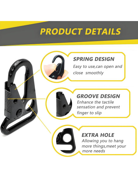 8 Clips de Llavero Tácticos LUYADIN de Metal Resistente 50mm