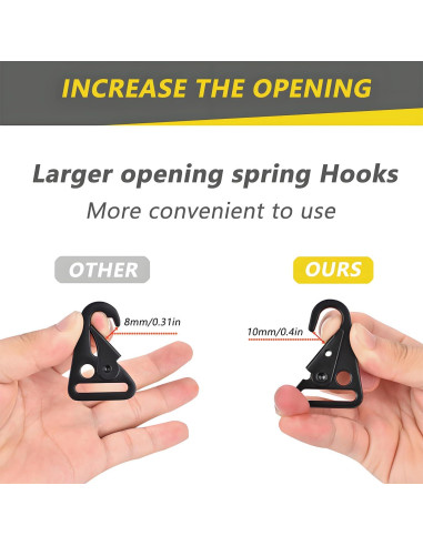 8 Clips de Llavero Tácticos LUYADIN de Metal Resistente 50mm