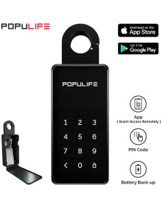 Caja de Llave Inteligente Populife K2 para Exterior, Acero Aleado 2