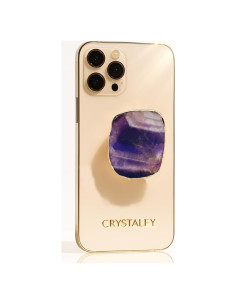 Agarradera de Teléfono CRYSTALFY Amatista Chevron Dorado