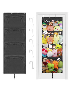 Organizador Colgante de Juguetes Woodoulogy 160x59 cm Negro