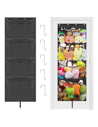 Organizador Colgante de Juguetes Woodoulogy 160x59 cm Negro