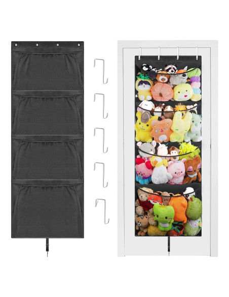 Organizador Colgante de Juguetes Woodoulogy 160x59 cm Negro