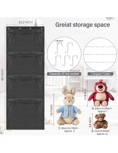 Organizador Colgante de Juguetes Woodoulogy 160x59 cm Negro 2