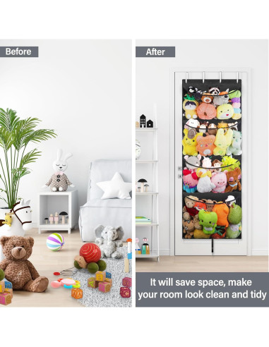 Organizador Colgante de Juguetes Woodoulogy 160x59 cm Negro