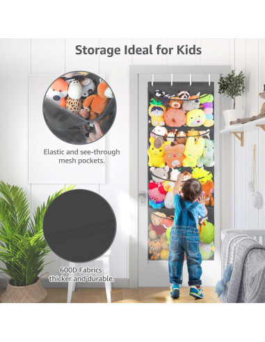 Organizador Colgante de Juguetes Woodoulogy 160x59 cm Negro